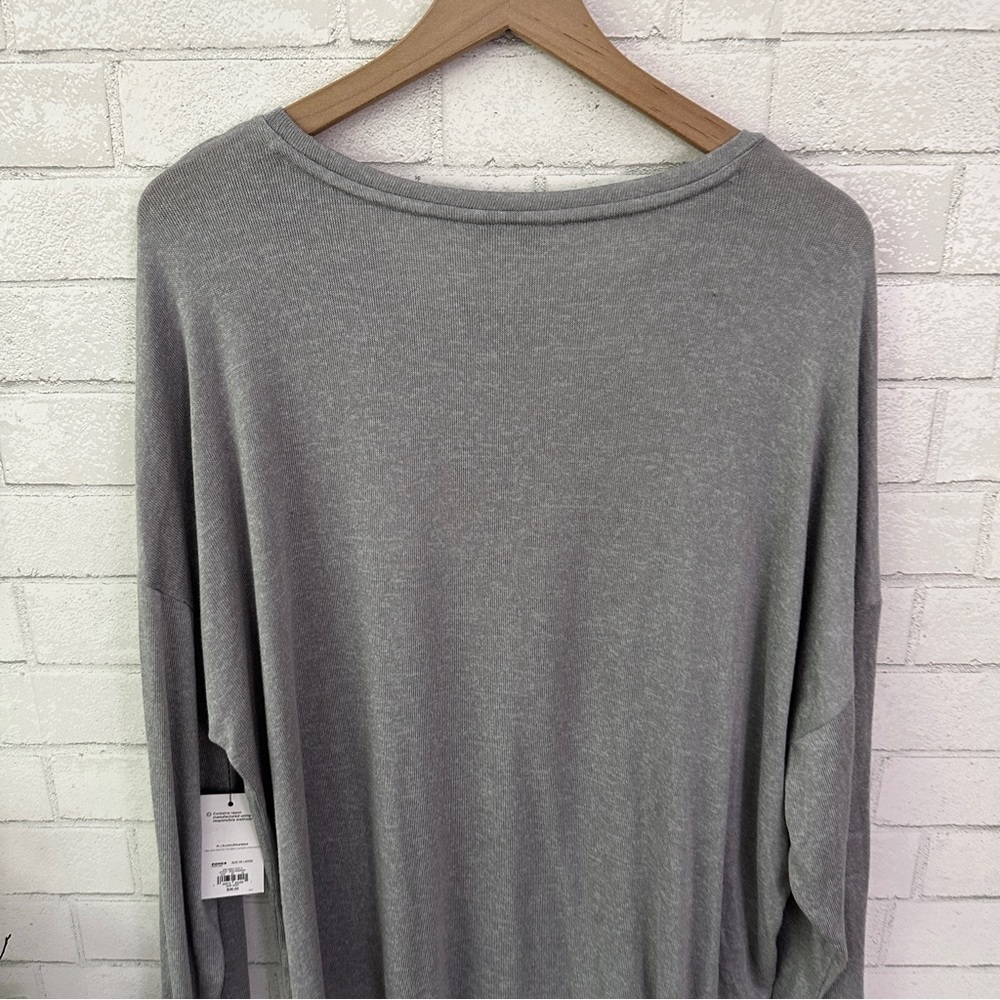 NINE WEST Gray Fox Side Ruched Drop Shoulder Sweater - Picture 8 of 11